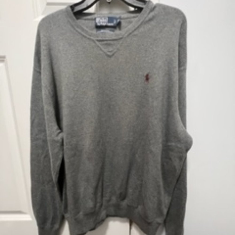 Ralph Lauren XL gray 100% cotton sweater